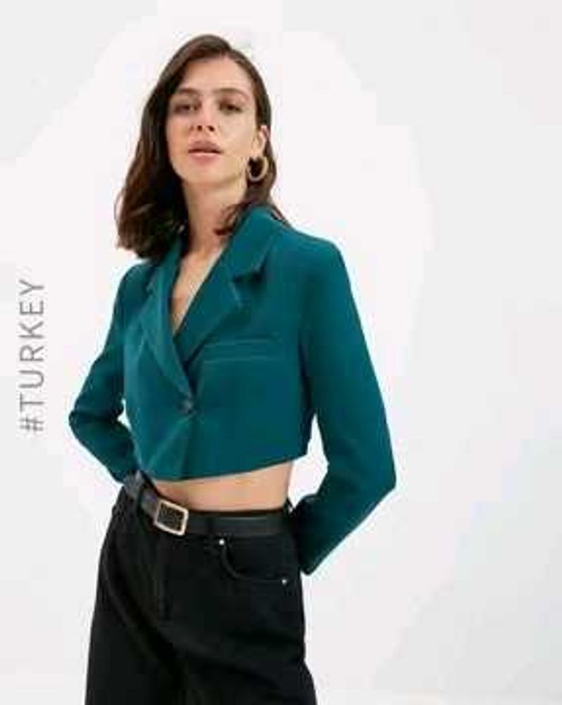 Cropped Blazer Single Breasted