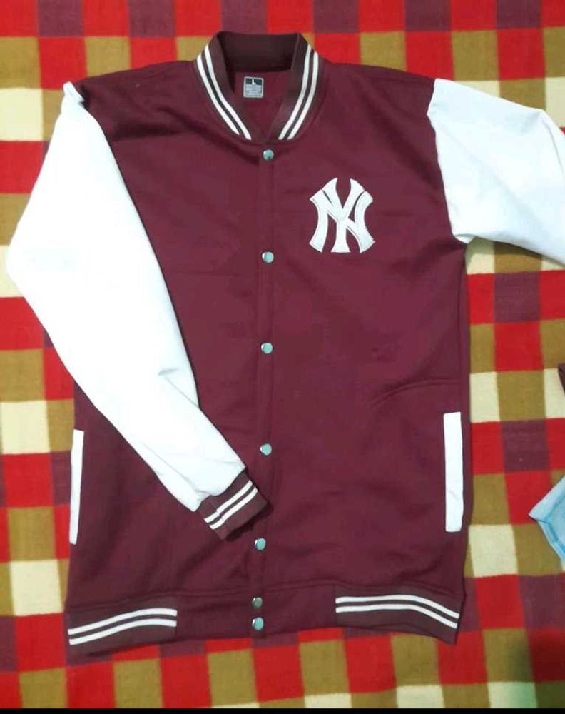 NY Yankees Maroon Varsity Jacket