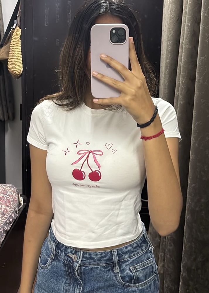 Cherry on Top White Tee