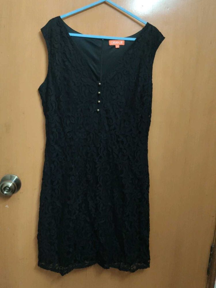 Charming Black Lace Mini Dress