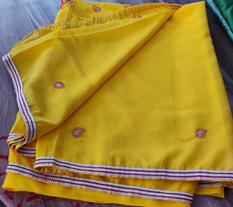 YELLOW COLOUR SAREE