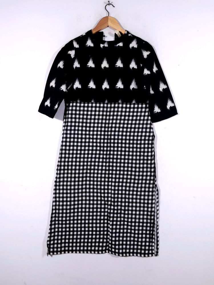 Black &amp; White Printed Kurta (Women&#39;s)