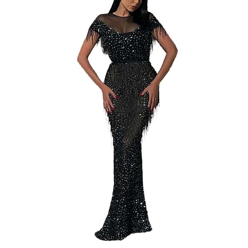 Stunning Sequin Fringe Gown