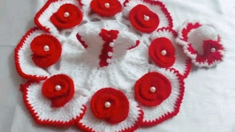 Handmade Crochet Dress with Headband