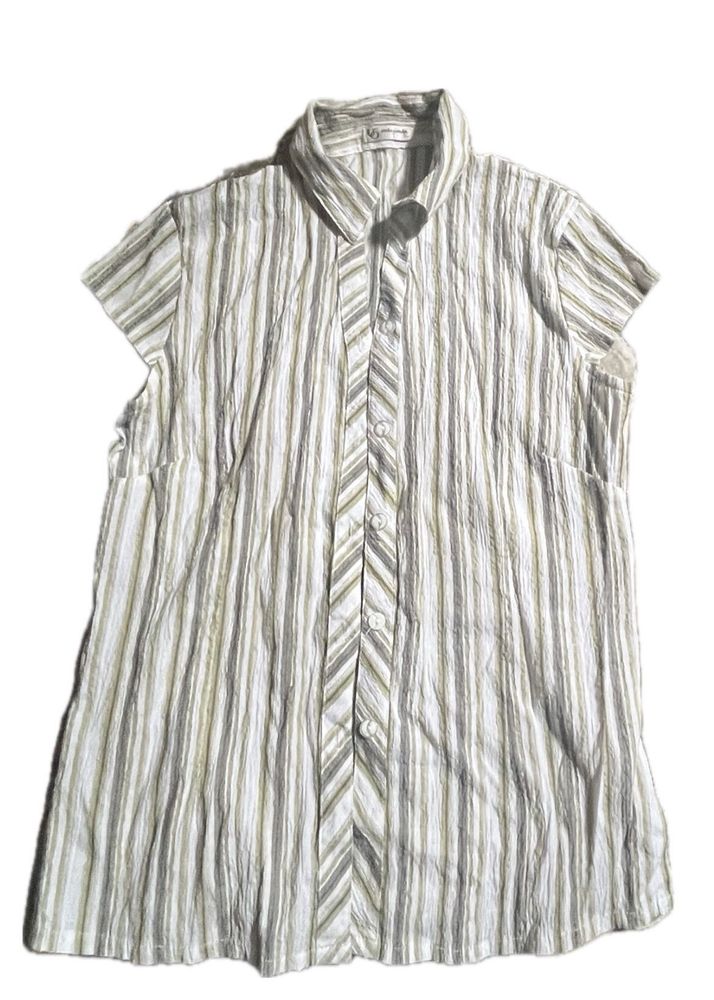 Striped Button-Down Top