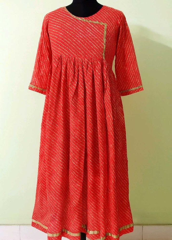 Elegant Red Leheriya Kurta