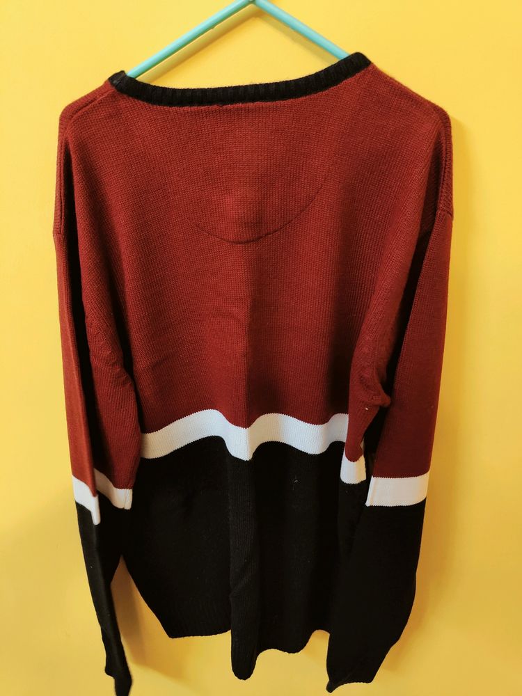 Roadster Men Black And Red Sweater