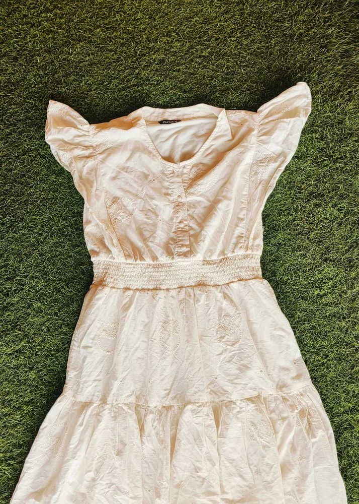 White Ruffled Dress