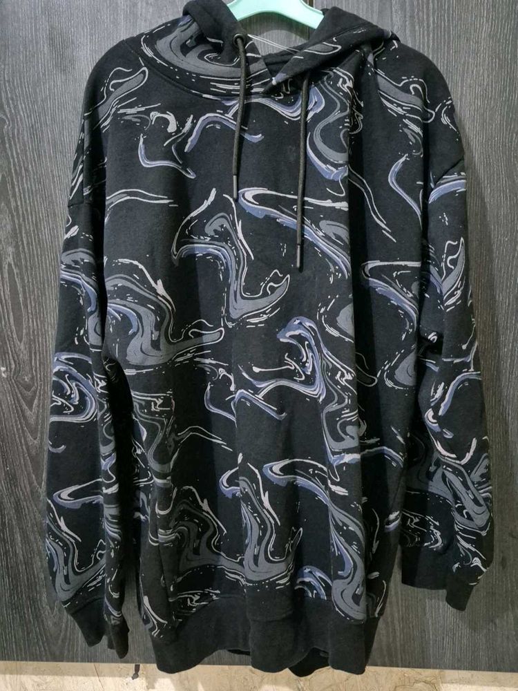 Abstract Print Pullover Hoodie