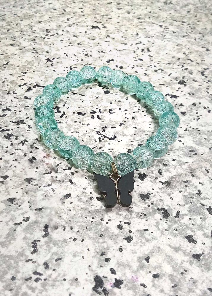 Teal Beaded Butterfly Bracelet