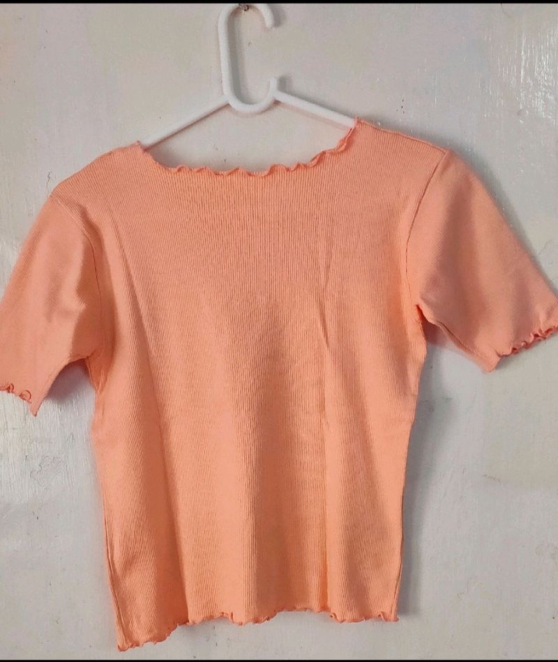 S Cute Ribbed Top For Women Girls