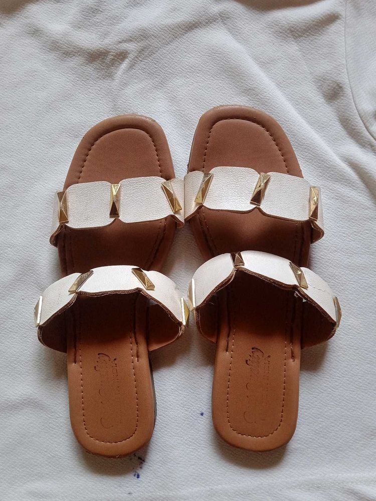 Golden &amp; White Flats