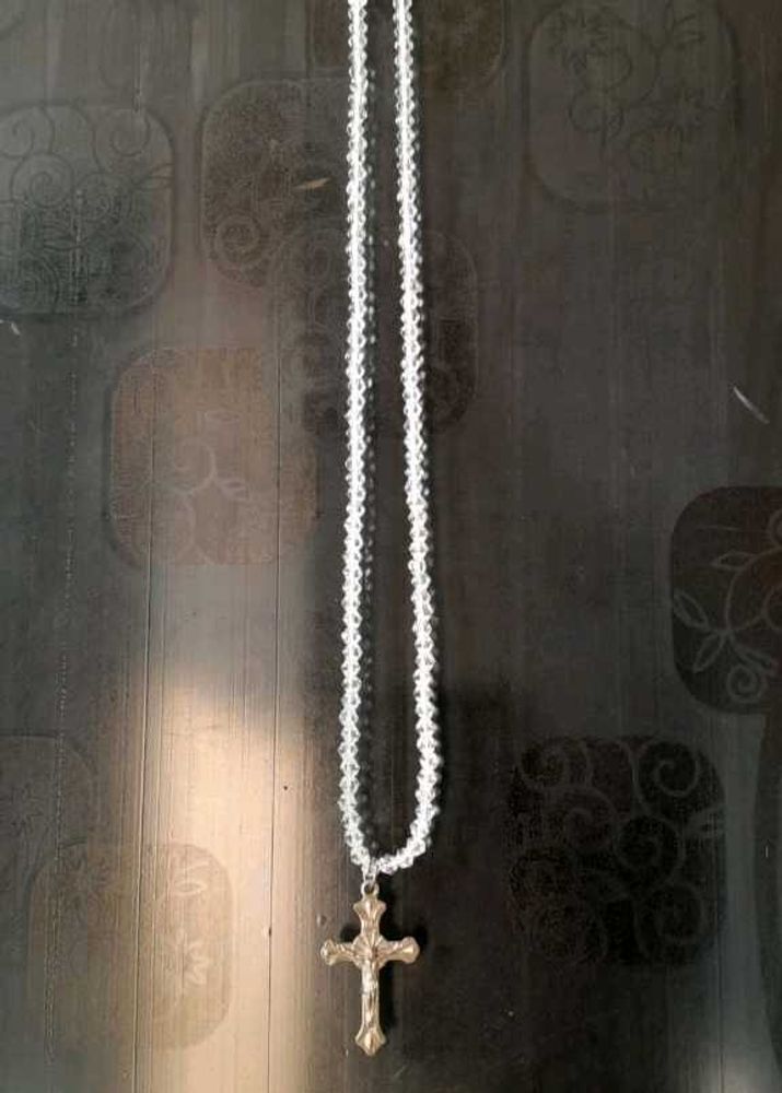 unisex glitter beads christian cross