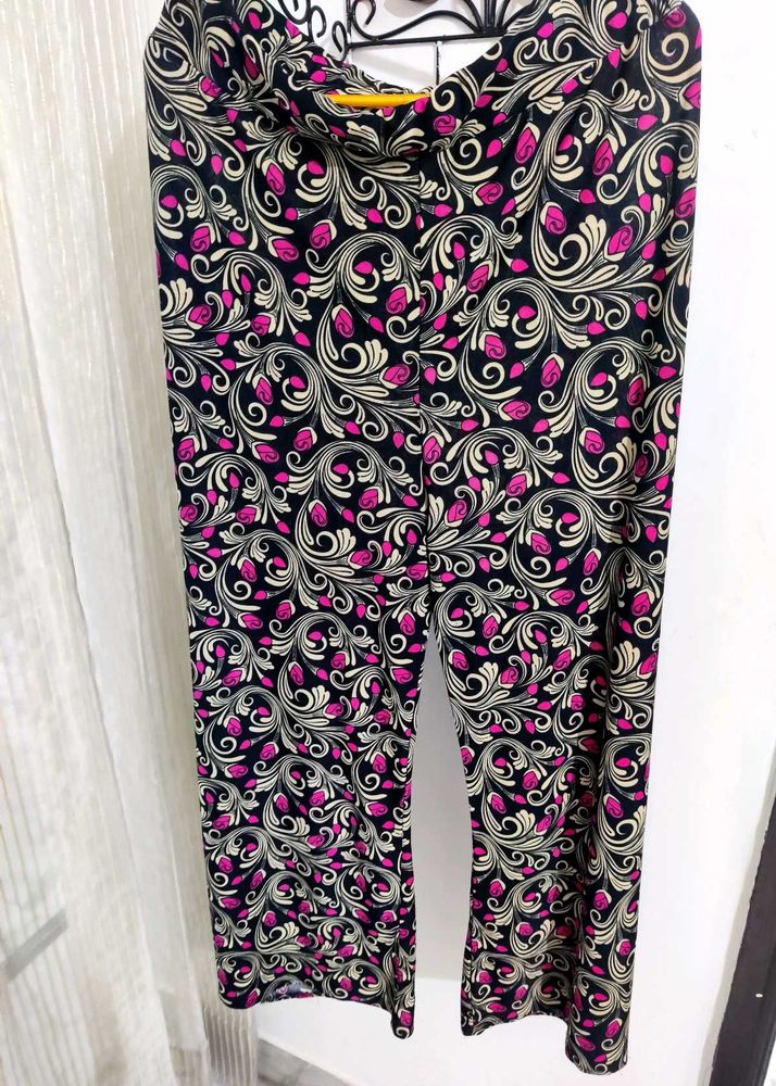 Patterned Wide Leg Plazo, Stretchable ✨