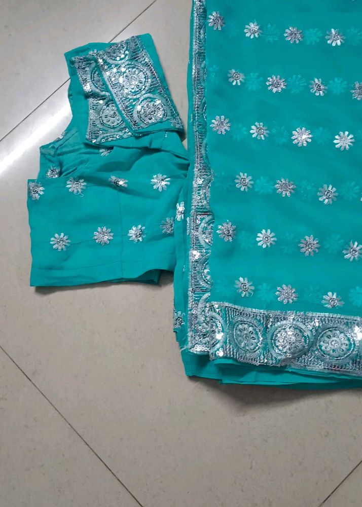 Sky blue Color Saree
