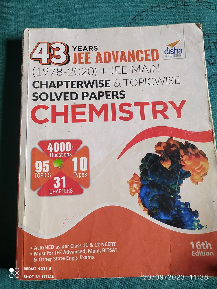Disha Chemistry PYQ 43 Years Jee Mains And Advance