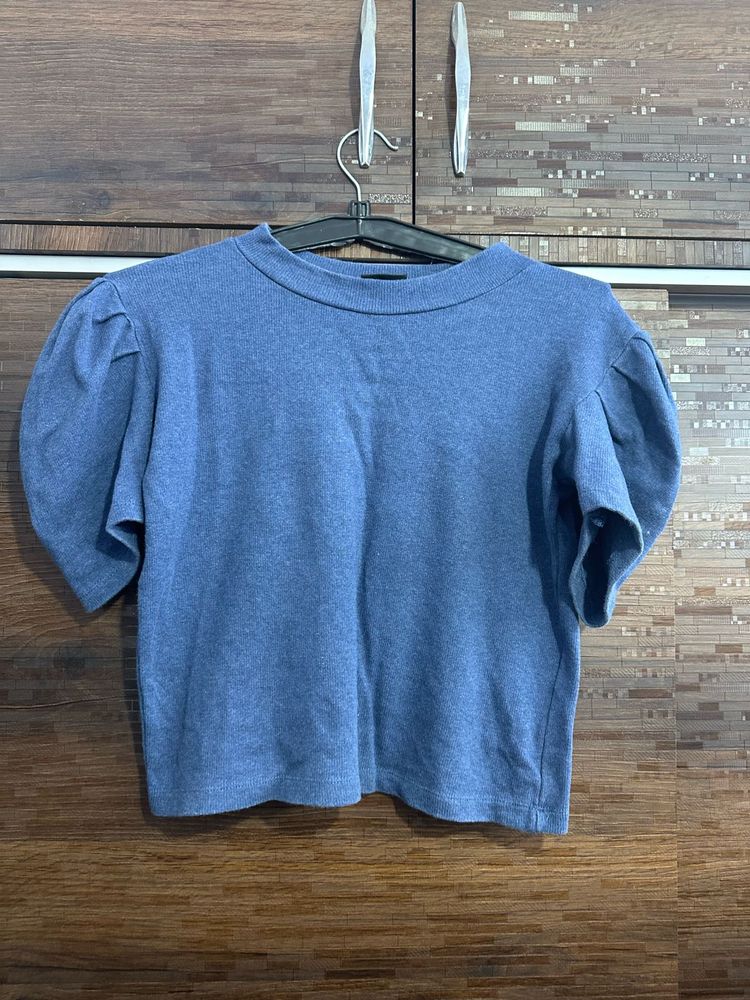 Blue Crop Top