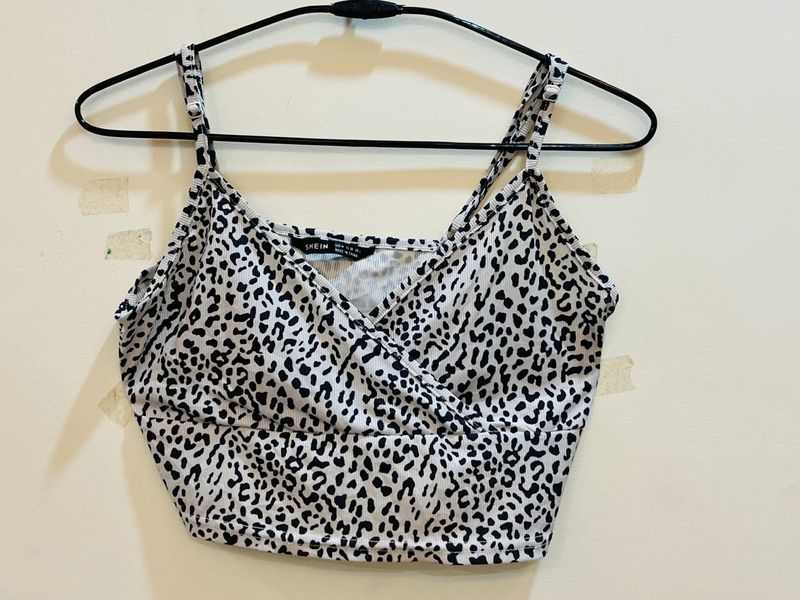 Y2k Leopard Printed Crop Top