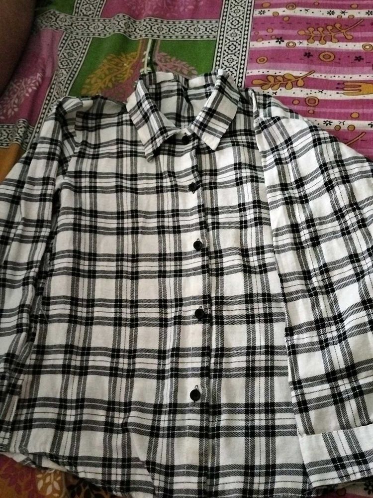 Black &amp; White Plaid Shirt
