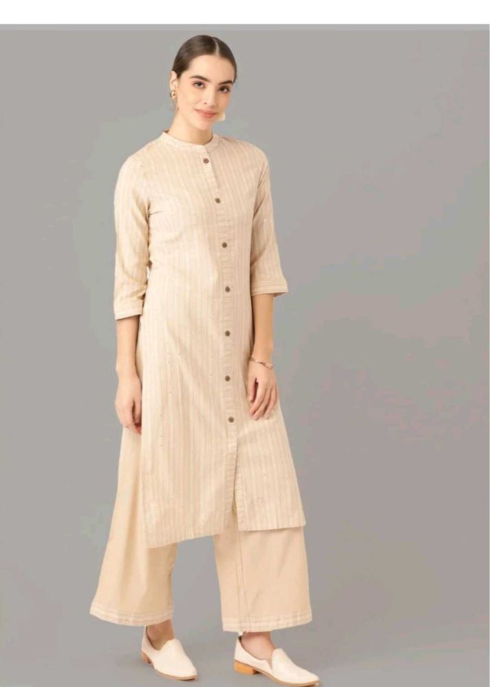 Cream Sequence Kurta