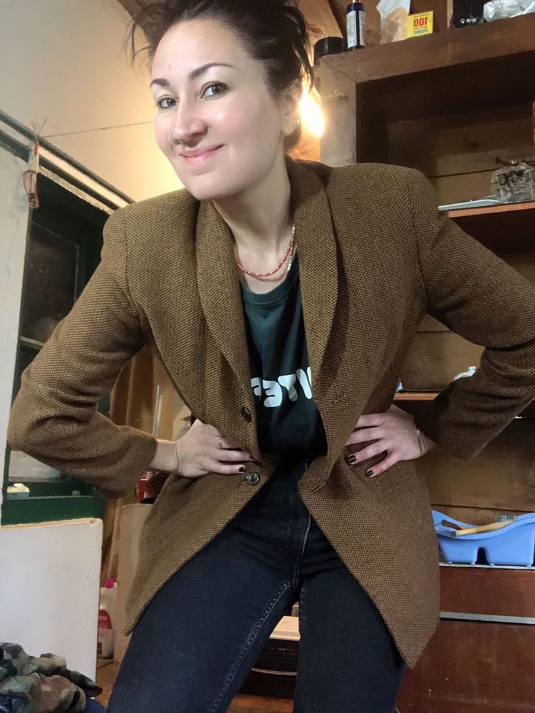 Brown Textured Blazer