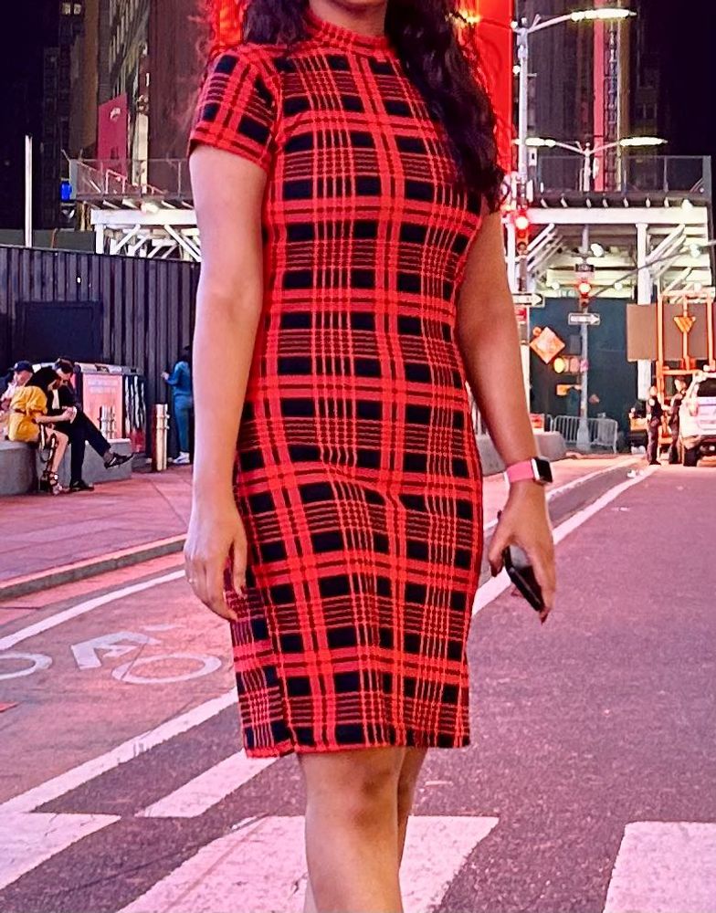 Checked Bodycon Dress