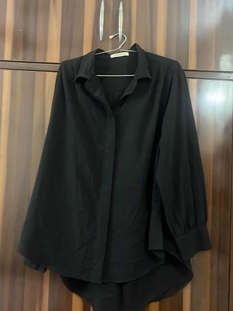 Chic Black Button-Down Top