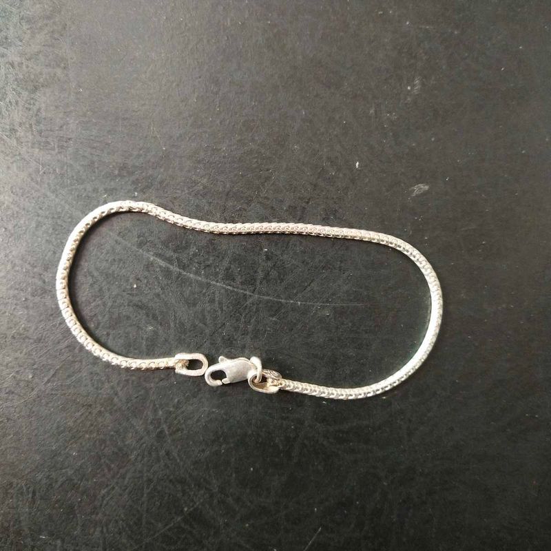 Pure Silver Handmade Snack🥨 Chain Bracelet Unisex