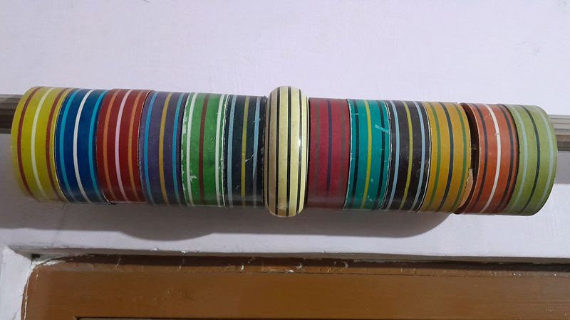 Set Of 13 Wooden Bangles