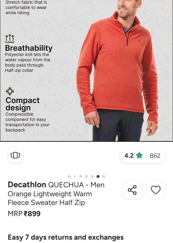 🌋Decathlon Fleece Half-Zip Sweater