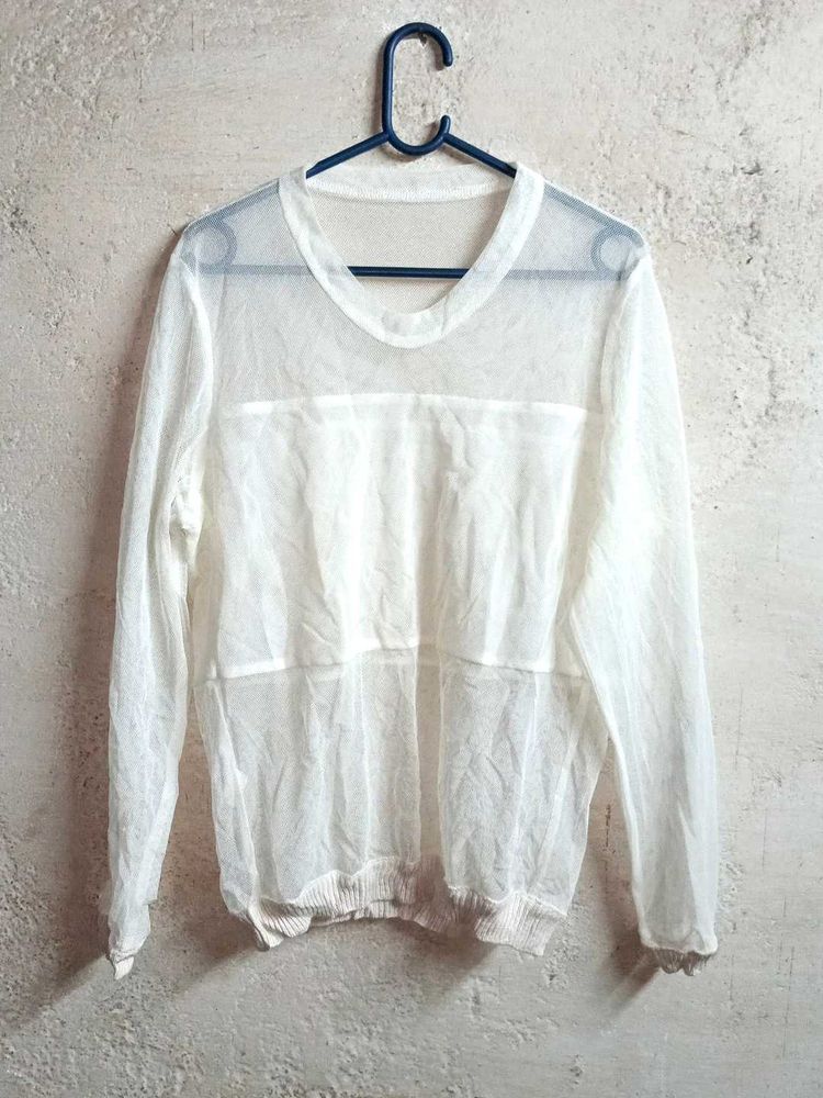 Trendy See-through Fashion Mesh Top