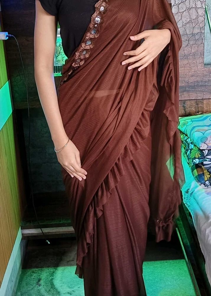 Readymade Brown Saree