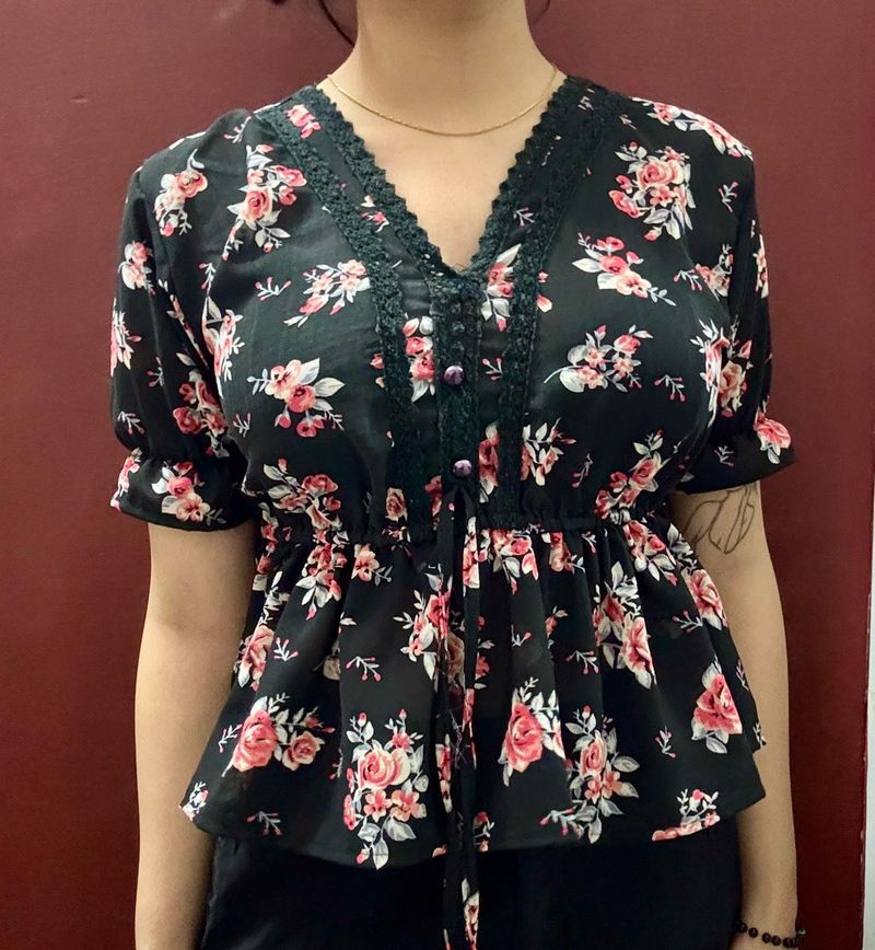 Floral Peplum Style Top