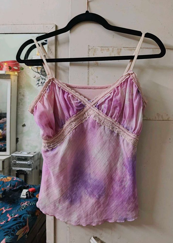 Y2k Lace Trim Chatpata Top