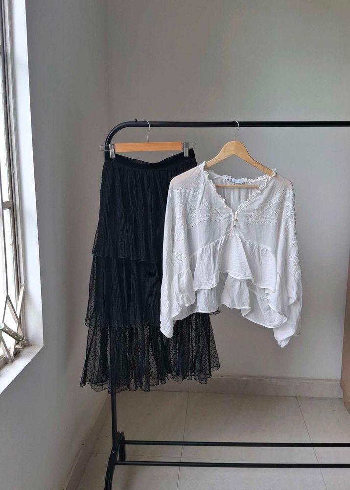 ZARA tulle tiered skirt