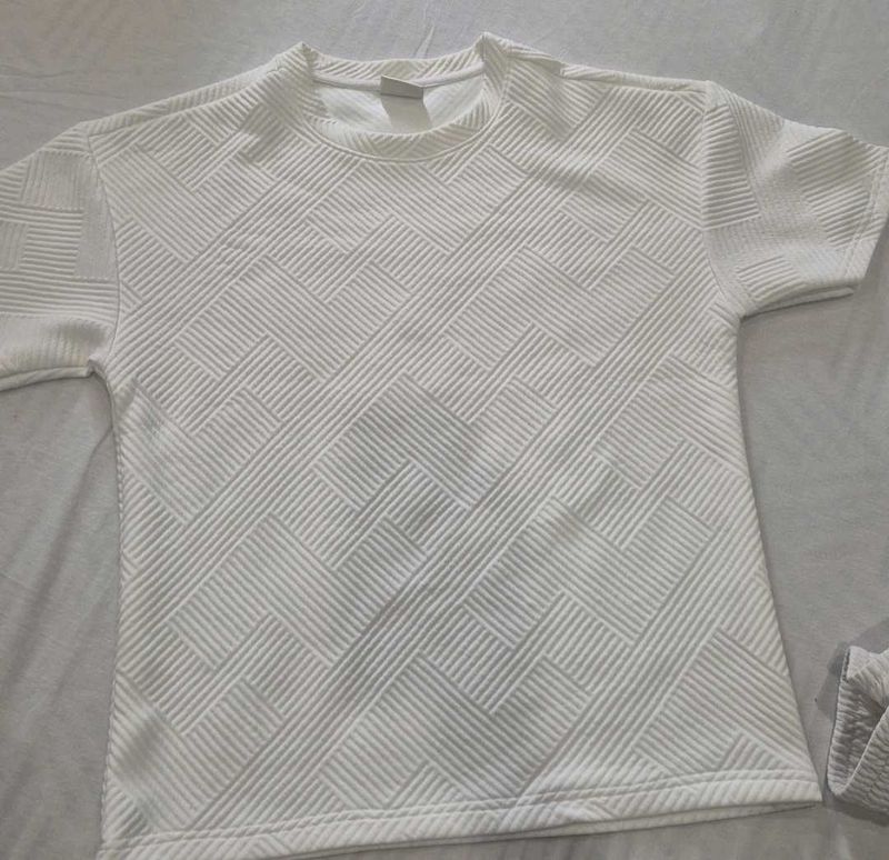 Patterned White T-Shirt