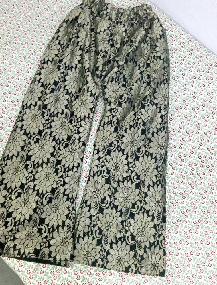 ✨Regal Black&amp;Gold Brocade Pants–₹650 Only Dprice👇