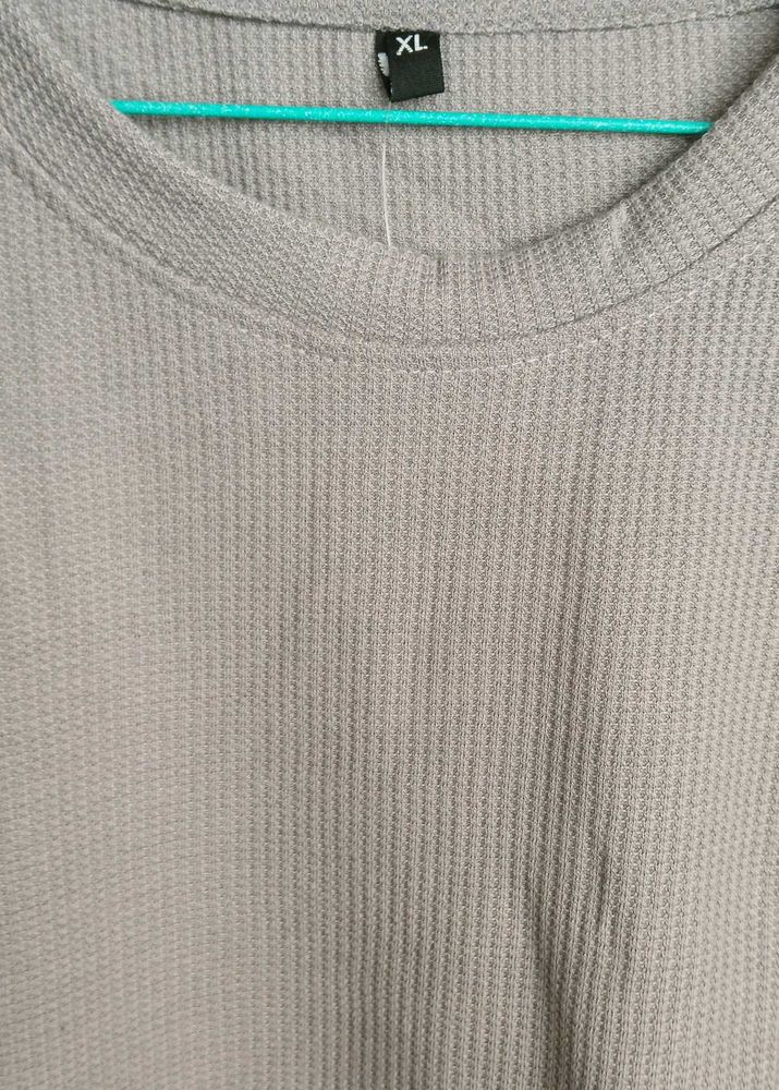 ✨️Premium Grey FullSleeve Textured T-Shirt for Men