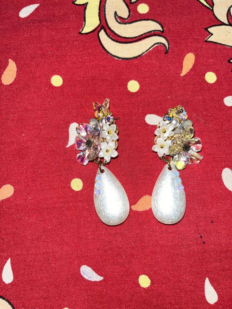 Floral Statement Drop Earrings