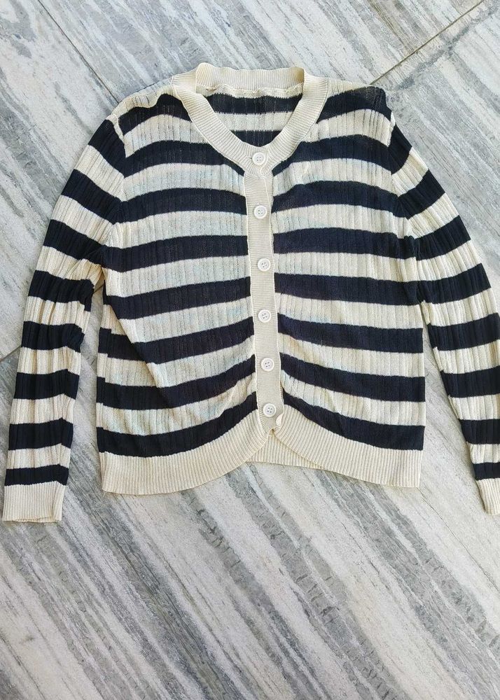 Striped Knit Cardigan