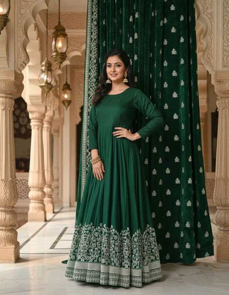 Elegant Green Ethnic Gown