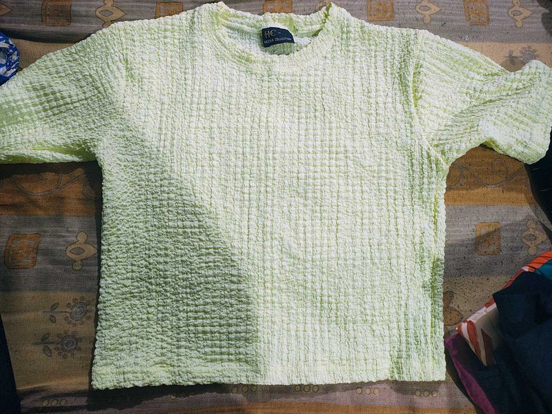 Textured Light Green Top