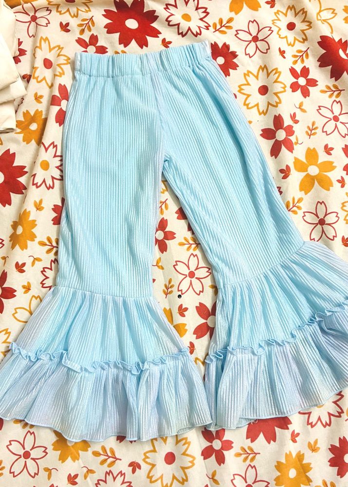 Cute Blue Ruffle Pants