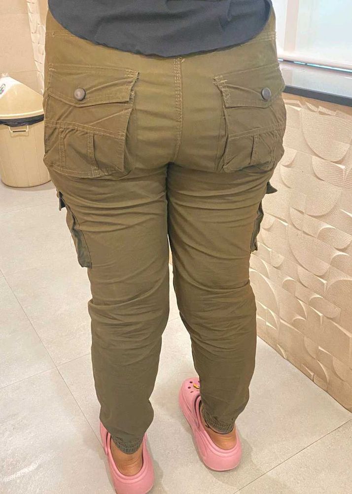 Army Green Cargo Joggers Pant With 6 Pocket
