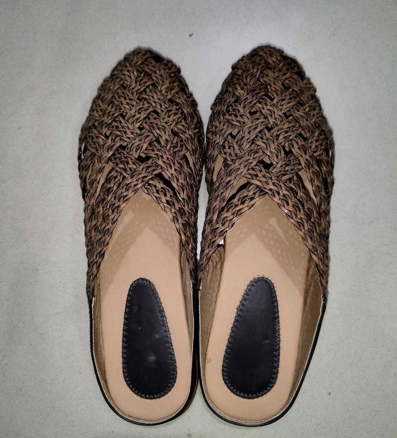 Woven Brown Flats -used once