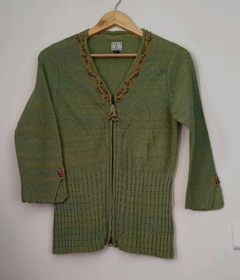 Green Ekle&#39; Cardigan