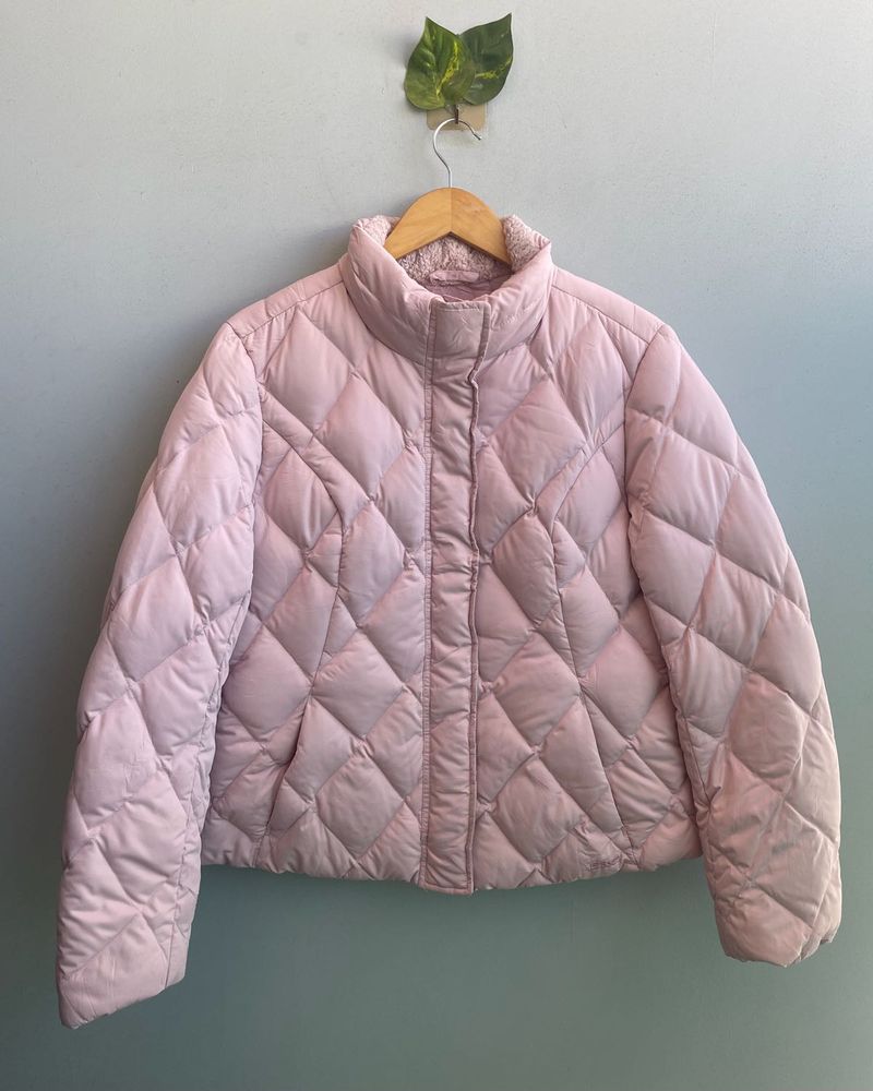 Pink Quilted Puffer Jacket