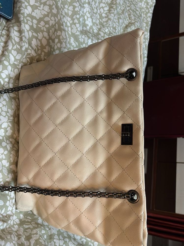 White Quilted Tote Bag