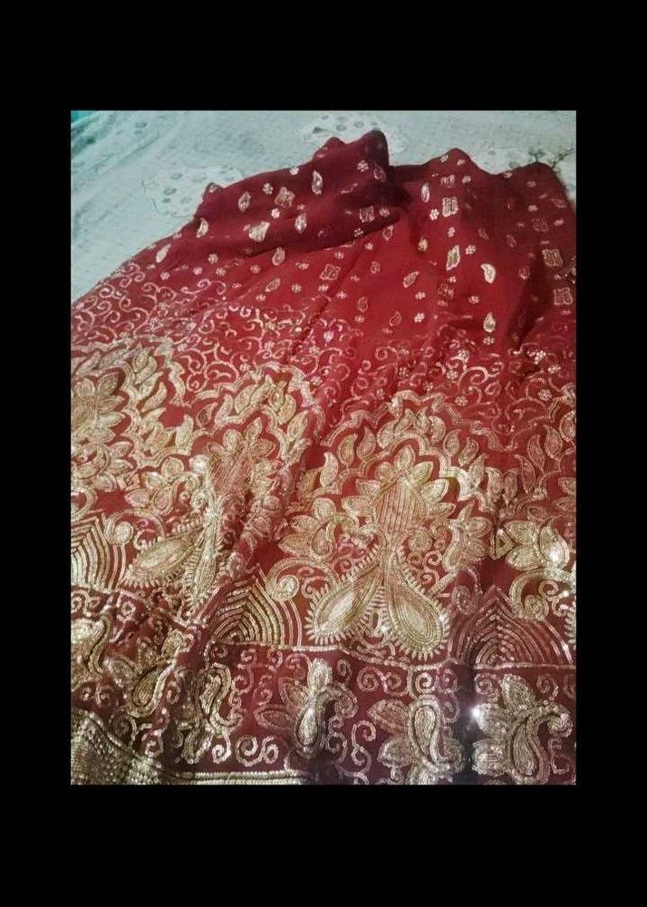 Red &amp; Gold Ethnic Skirt bridal lehenga