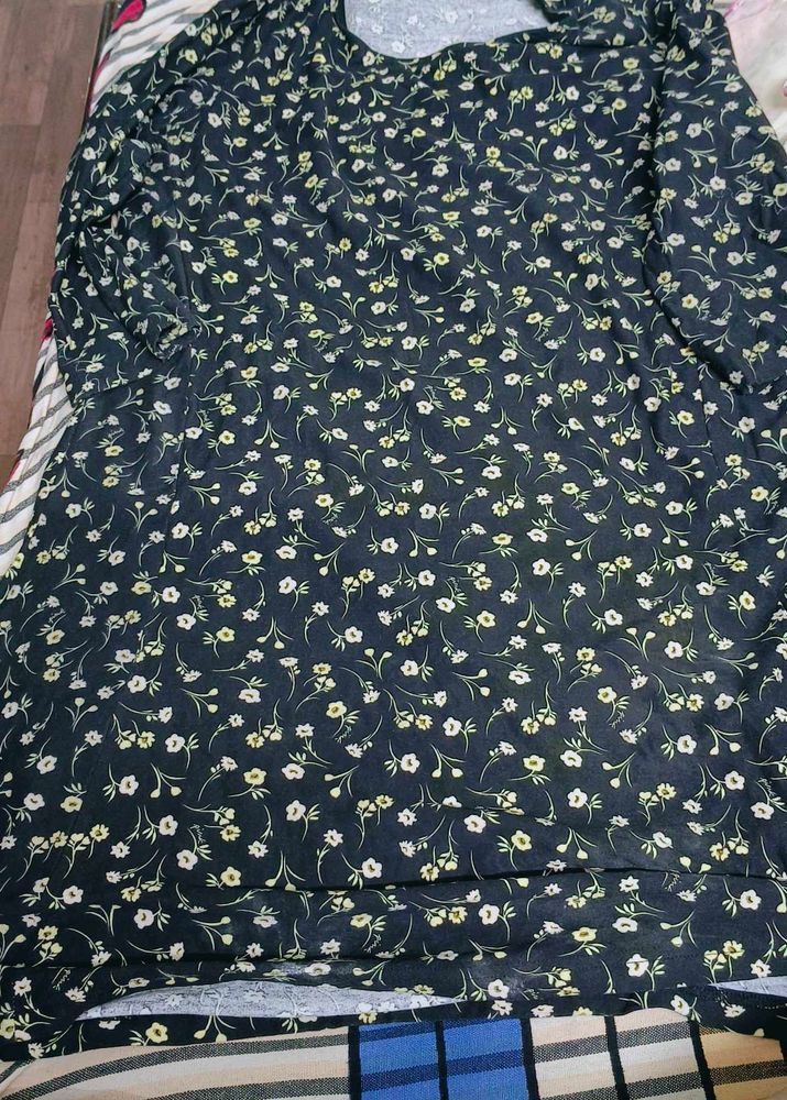 Floral Long Sleeve Tshirt Dress